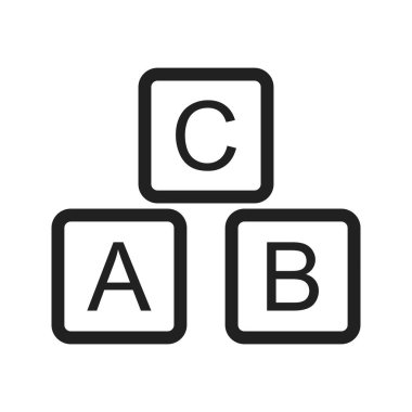 Bloklar, oyuncak, bina ikonu vektör görüntüsü. Bebek için de kullanılabilir. Mobil uygulamalar, web uygulamaları ve yazdırma ortamları için elverişli.