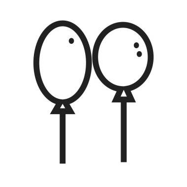 Balon, doğum günü, ikon vektör görüntüsü. Bebek için de kullanılabilir. Mobil uygulamalar, web uygulamaları ve yazdırma ortamları için elverişli.