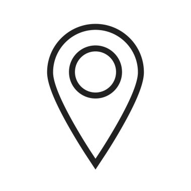 İşaret, pim, konum simgesi vektör görüntüsü. Haritalar ve navigasyon için de kullanılabilir. Web uygulamalarında, mobil uygulamalarda ve yazdırma ortamlarında kullanılabilir.