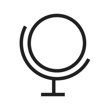 Küre, bilim, eğitim ikonu vektör görüntüsü. Haritalar ve navigasyon için de kullanılabilir. Web uygulamalarında, mobil uygulamalarda ve yazdırma ortamlarında kullanılabilir.