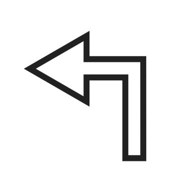 Yol, sol, ikon vektör görüntüsünü çevir. Haritalar ve navigasyon için de kullanılabilir. Mobil uygulamalar, web uygulamaları ve yazdırma ortamları için elverişli. 