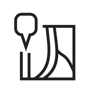 Harita, yol haritası, rota simgesi vektör görüntüsü. Haritalar ve navigasyon için de kullanılabilir. Mobil uygulamalar, web uygulamaları ve yazdırma ortamları için elverişli.