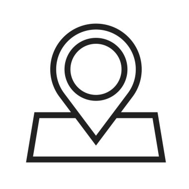 İşaretli, yol haritası, rota simgesi vektör görüntüsü. Haritalar ve navigasyon için de kullanılabilir. Mobil uygulamalar, web uygulamaları ve yazdırma ortamları için elverişli.