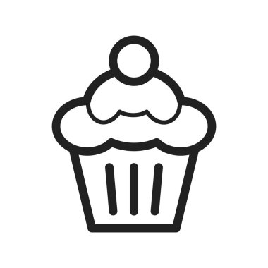 Kek, çilek, pasta ikonu vektör resmi. Fırın için de kullanılabilir. Web uygulamalarında, mobil uygulamalarda ve yazdırma ortamlarında kullanılabilir.
