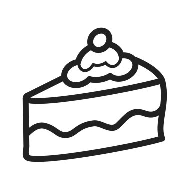 Kek, dilim, çikolata ikonu vektör görüntüsü. Fırın için de kullanılabilir. Web uygulamalarında, mobil uygulamalarda ve yazdırma ortamlarında kullanılabilir.