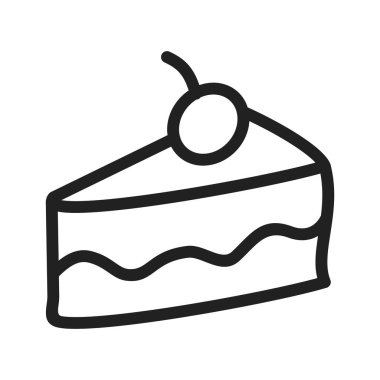 Kek, dilim, çikolata ikonu vektör görüntüsü. Fırın için de kullanılabilir. Web uygulamalarında, mobil uygulamalarda ve yazdırma ortamlarında kullanılabilir.