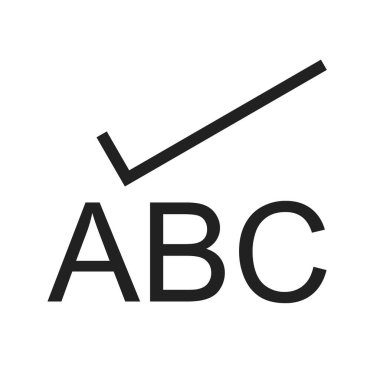 Kontrol, büyü, imla simgesi vektör görüntüsü. Metin düzenleme için de kullanılabilir. Mobil uygulamalar, web uygulamaları ve yazdırma ortamları için elverişli.