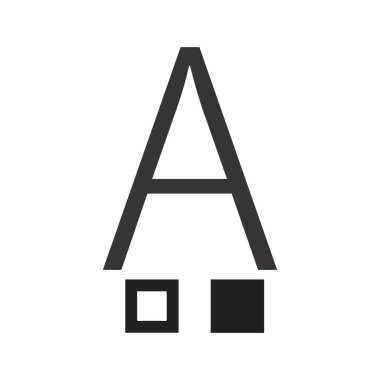 Alfabe, yazı tipi, renk ikonu vektör görüntüsü. Metin düzenleme için de kullanılabilir. Mobil uygulamalar, web uygulamaları ve yazdırma ortamları için elverişli.