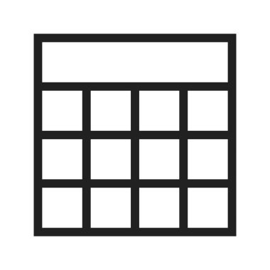 Excel, bloklar, tablo simgesi vektör görüntüsü. Metin düzenleme için de kullanılabilir. Mobil uygulamalar, web uygulamaları ve yazdırma ortamları için elverişli.