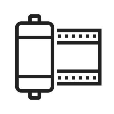Film, çekim, fotoğraf ikonu vektör görüntüsü. Resim düzenleme için de kullanılabilir. Web uygulamalarında, mobil uygulamalarda ve yazdırma ortamlarında kullanılabilir.