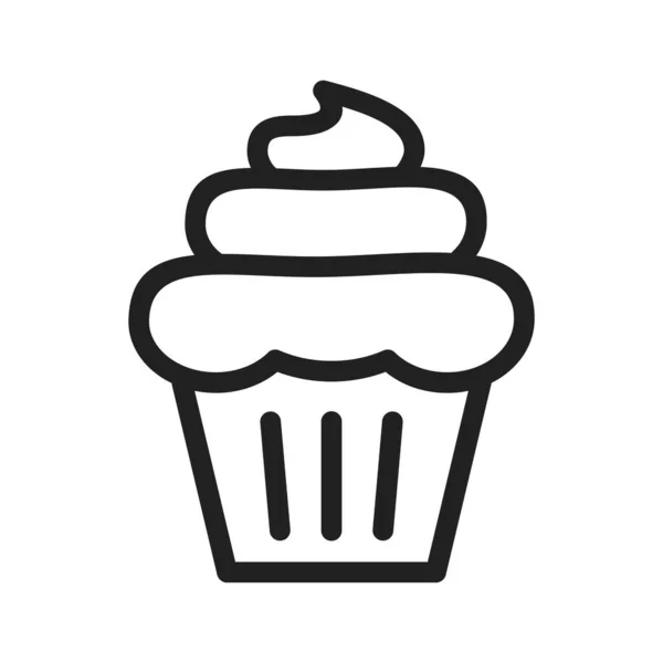 Cupcake Erdbeere Kuchen Symbol Vektorbild Kann Auch Zum Backen Verwendet — Stockvektor