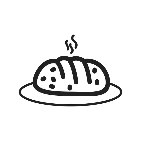 Caliente Pan Imagen Vectorial Icono Panadería También Puede Utilizar Para — Vector de stock