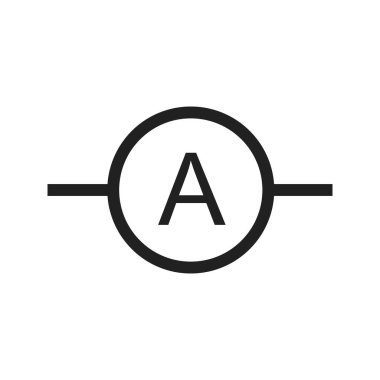 Ammetre, metre, elektrikçi ikon vektör görüntüsü. Elektrik devrelerinde de kullanılabilir. Web uygulamalarında, mobil uygulamalarda ve yazdırma ortamlarında kullanılabilir.