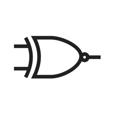 Devre, bileşen, elektrik ikonu vektör görüntüsü. Elektrik devrelerinde de kullanılabilir. Web uygulamalarında, mobil uygulamalarda ve yazdırma ortamlarında kullanılabilir.