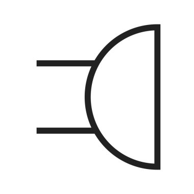 Vızıltı, alarm, simge vektör görüntüsü. Elektrik devrelerinde de kullanılabilir. Web uygulamalarında, mobil uygulamalarda ve yazdırma ortamlarında kullanılabilir.