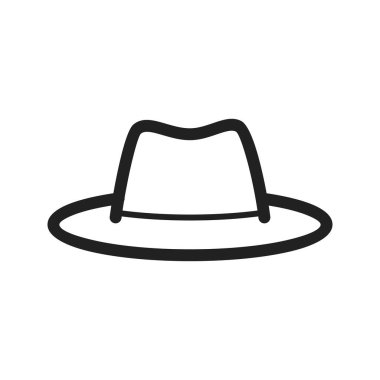 Kaptan, kafa, şapka ikonu vektör görüntüsü. Hipster için de kullanılabilir. Web uygulamalarında, mobil uygulamalarda ve yazdırma ortamlarında kullanılabilir.