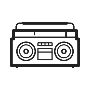 Müzik, kaset, ses ikonu vektör görüntüsü. Hipster için de kullanılabilir. Web uygulamaları, mobil uygulamalar ve yazdırma ortamları için elverişli.