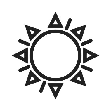 Güneş, güneş, sıcak ikon vektör görüntüsü. Astronomi için de kullanılabilir. Web uygulamalarında, mobil uygulamalarda ve yazdırma ortamlarında kullanılabilir.