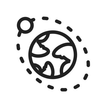 Dünya, Ay, uzay ikonu vektör görüntüsü. Astronomi için de kullanılabilir. Web uygulamalarında, mobil uygulamalarda ve yazdırma ortamlarında kullanılabilir.