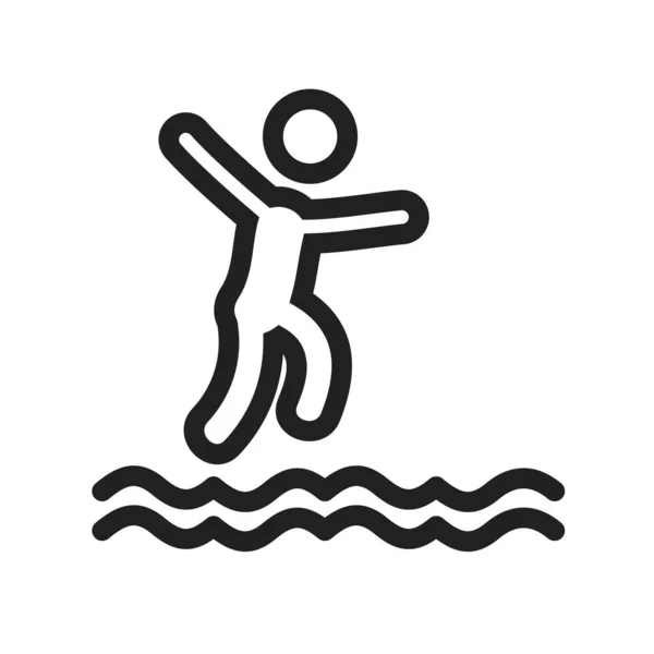 Клифф Прыжок Векторное Изображение Значка Воды Можно Использовать Развлечений Открытом — стоковый вектор