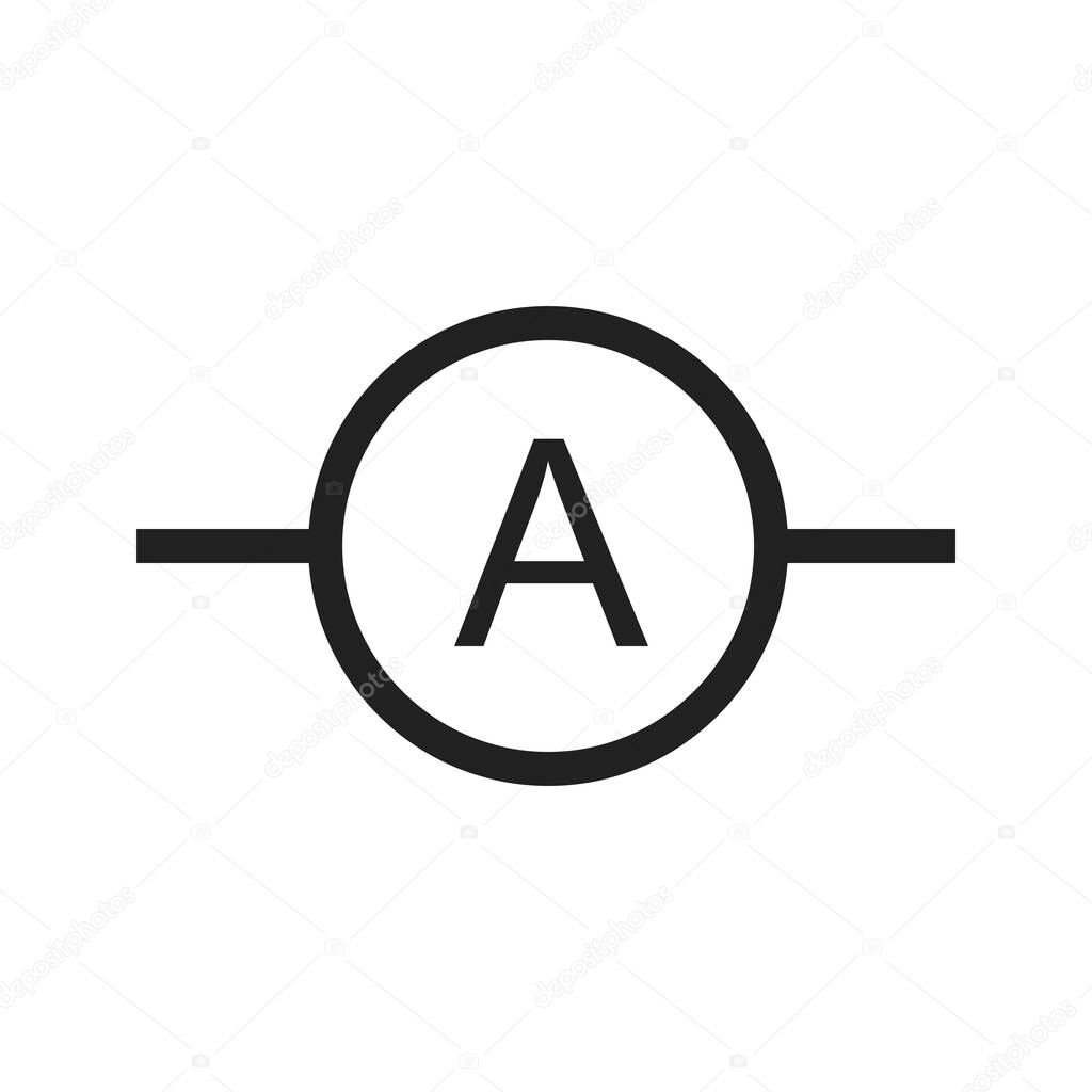 Ammeter, meter, electrician icon vector image. Can also be used for electric circuits. Suitable for use on web apps, mobile apps and print media.