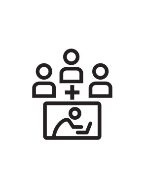 Online destek siyah simgesi