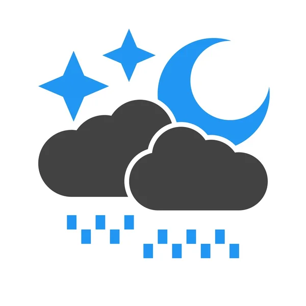 Rainy cloud with moon — Stock Vector