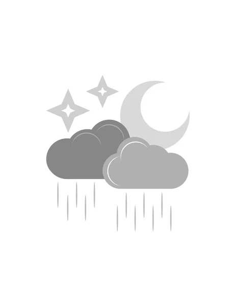 Nuvem chuvosa com imagem da lua —  Vetores de Stock