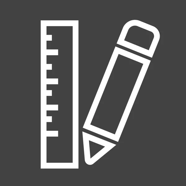 Bleistift und Lineal — Stockvektor