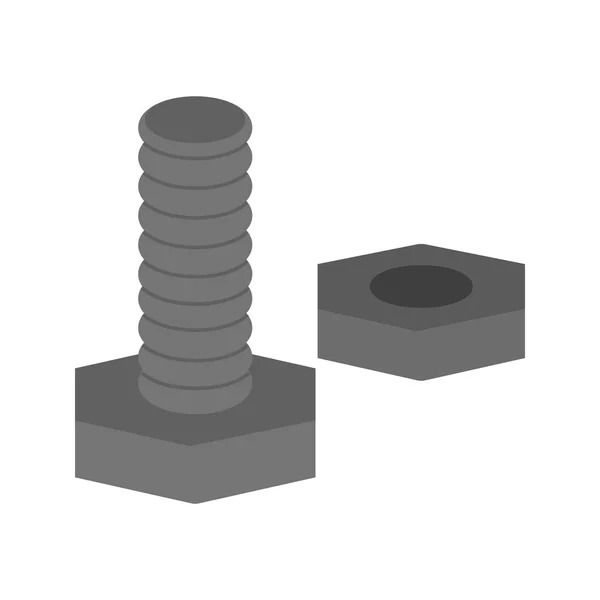 Écrou et boulon, icône de l'outil — Image vectorielle