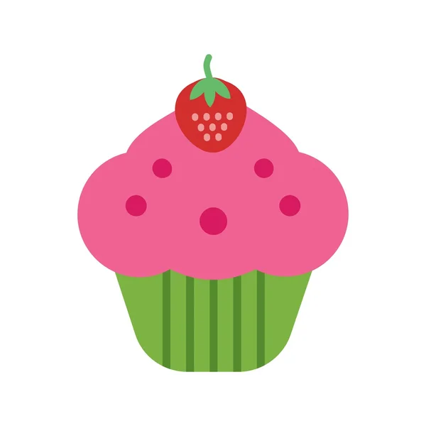 Ícone de cupcake de morango — Vetor de Stock