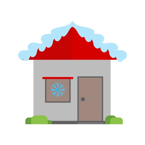 Дом со значком снега — стоковый вектор