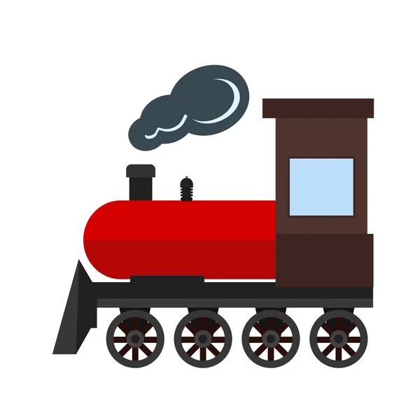 Паровой поезд, значок транспорта — стоковый вектор