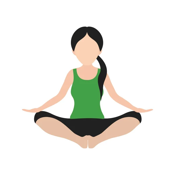 Icona posizione seduta yoga — Vettoriale Stock