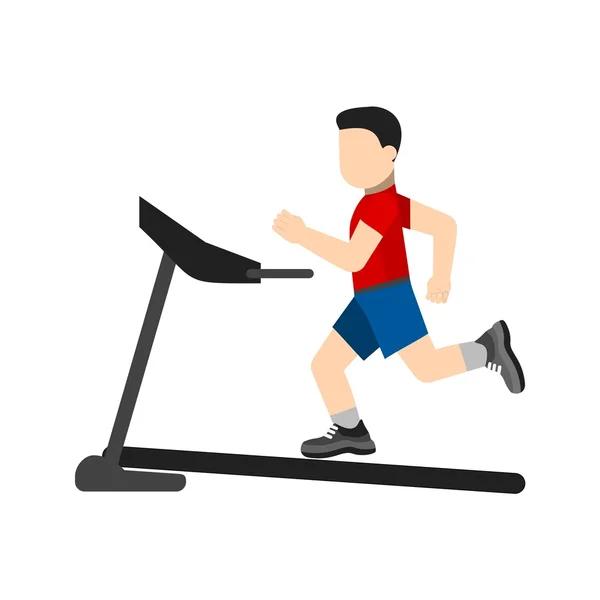 Ejercicio, cinta de correr, icono de carrera — Vector de stock