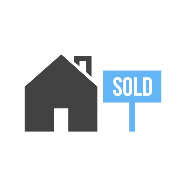 Vendido Casa, Icono inmobiliario — Vector de stock