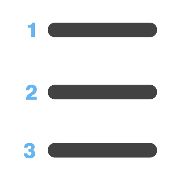 Nummerierte Liste — Stockvektor