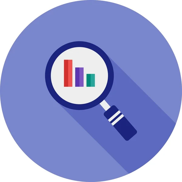 Magnifying glass, analytics icon — 图库矢量图片