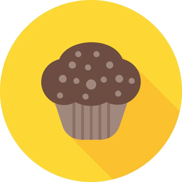 Chocolate Cupcake Icon — Stock Vector