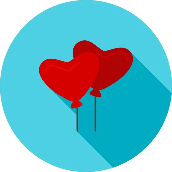 Εικονίδιο μπαλονιών σε σχήμα καρδιάς — Διανυσματικό Αρχείο