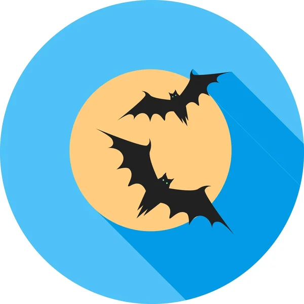 Moon and Bats, Halloween Icon — Διανυσματικό Αρχείο