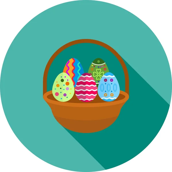 Easter Eggs Basket Icon — Stock Vector