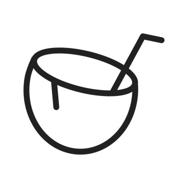 Coconut drink, cocktail icon