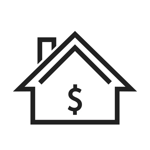 Casa com ícone de sinal de dólar — Vetor de Stock