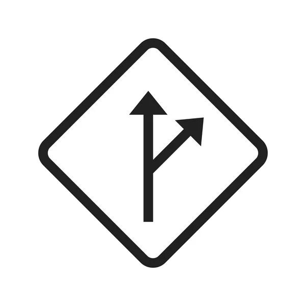 Deviation Road Sign Icon — Stock vektor
