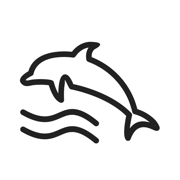 Delfino, icona animale — Vettoriale Stock
