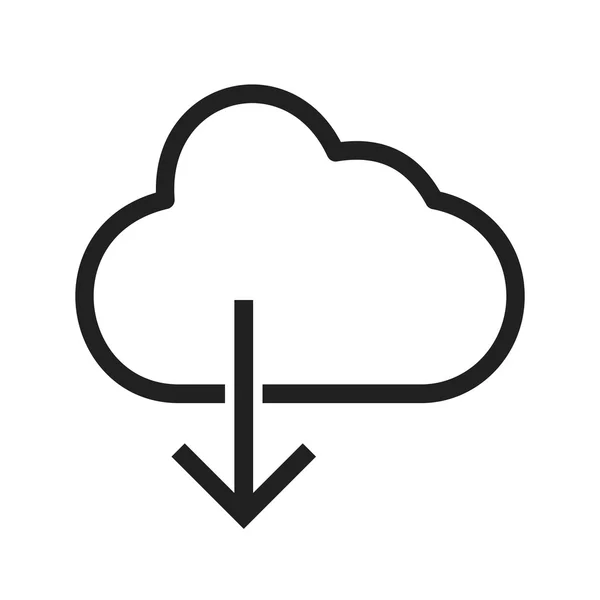 Cloud met neerwaartse pijlpictogram — Stockvector
