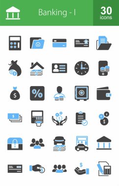 Banking, finance icon clipart
