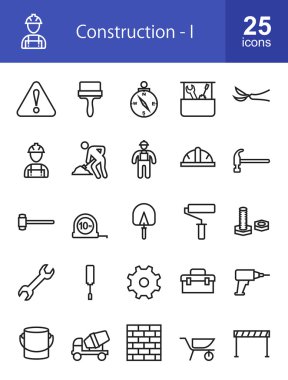 Construction, building icons set