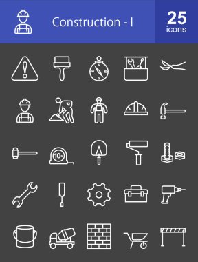 Construction, building icons set